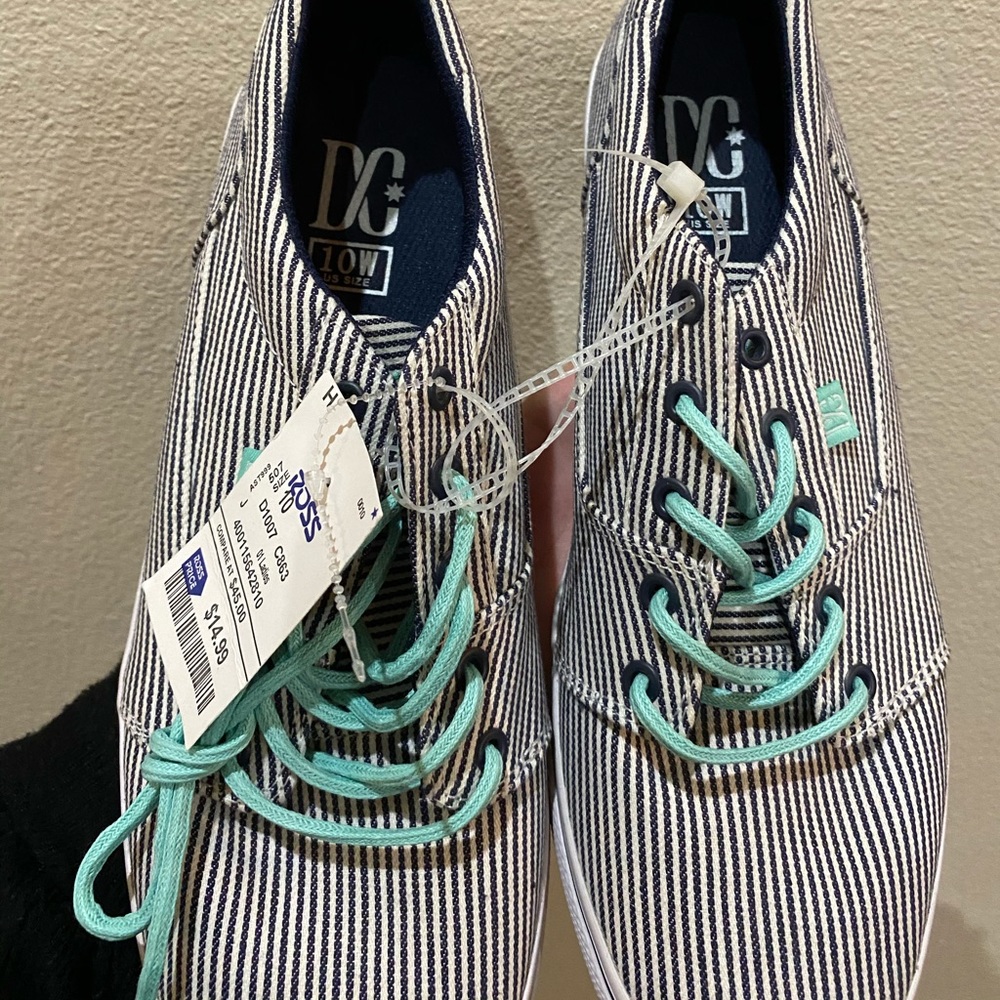 BNWT Striped Shoes with Blue Laces